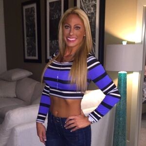 Striped Express Crop Top - Long Sleeves Worn 1X